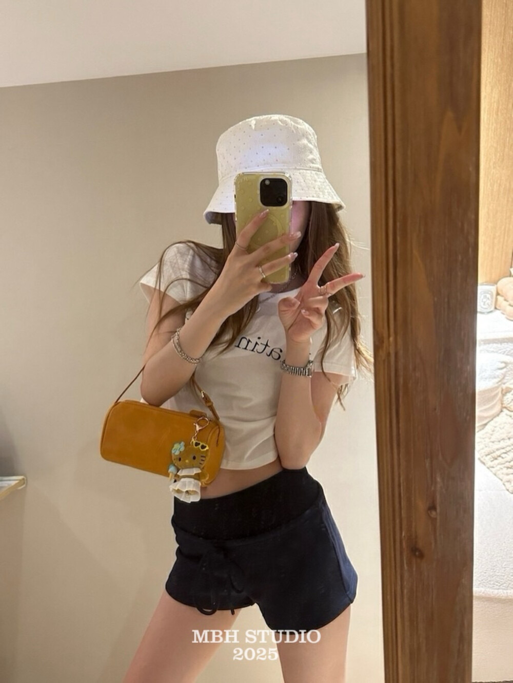 MBH Minimalist Horsehair Leopard Print Mini Bucket Bag Handbag - Image 2