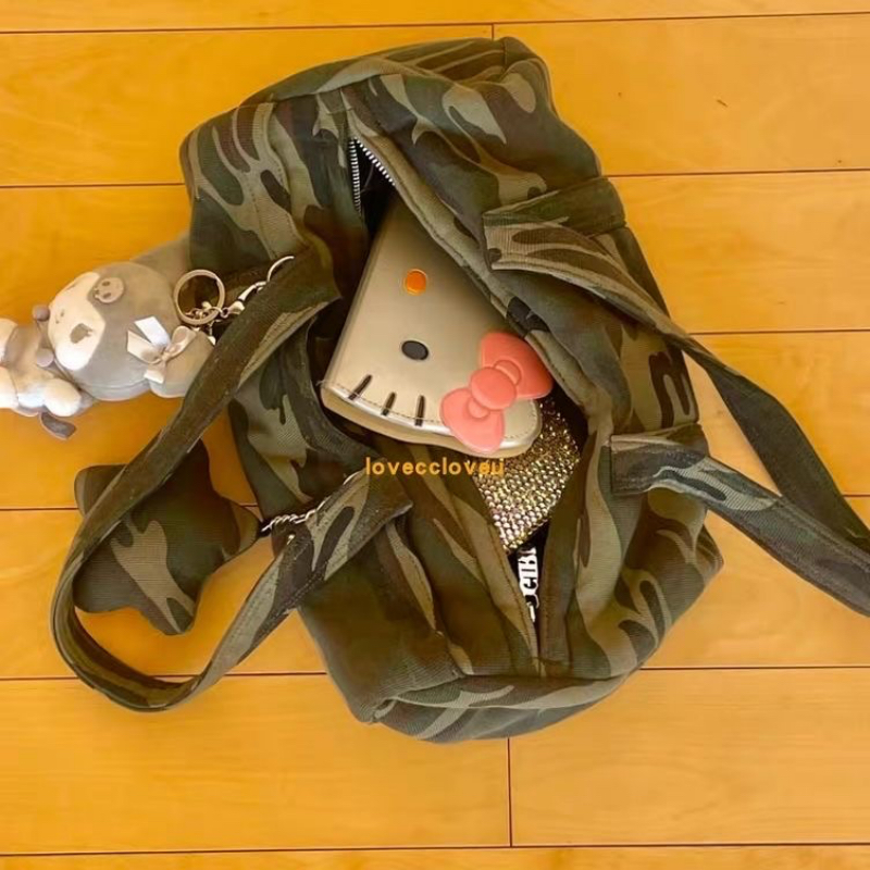 Leopard Plush Kitty Backpack Portable Outdoor Small Shoulder Bag