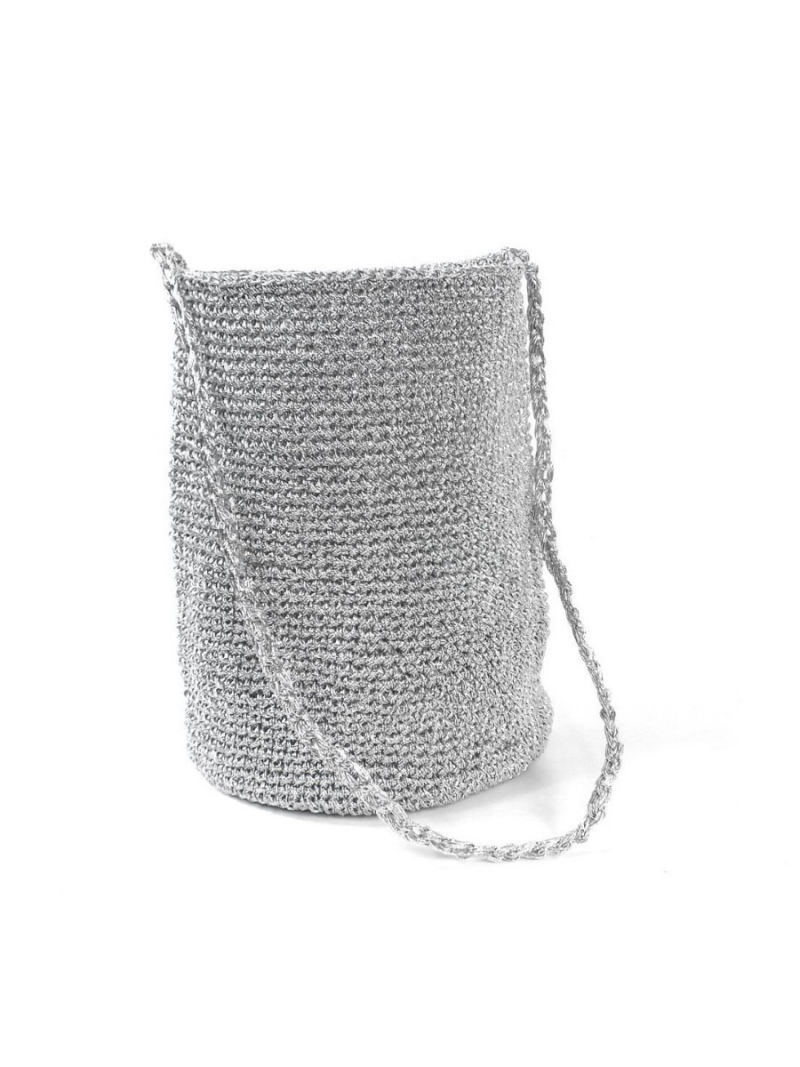 Cyber Silver Retro Woven Large Capacity Handbag Shoulder Bag - Image 4
