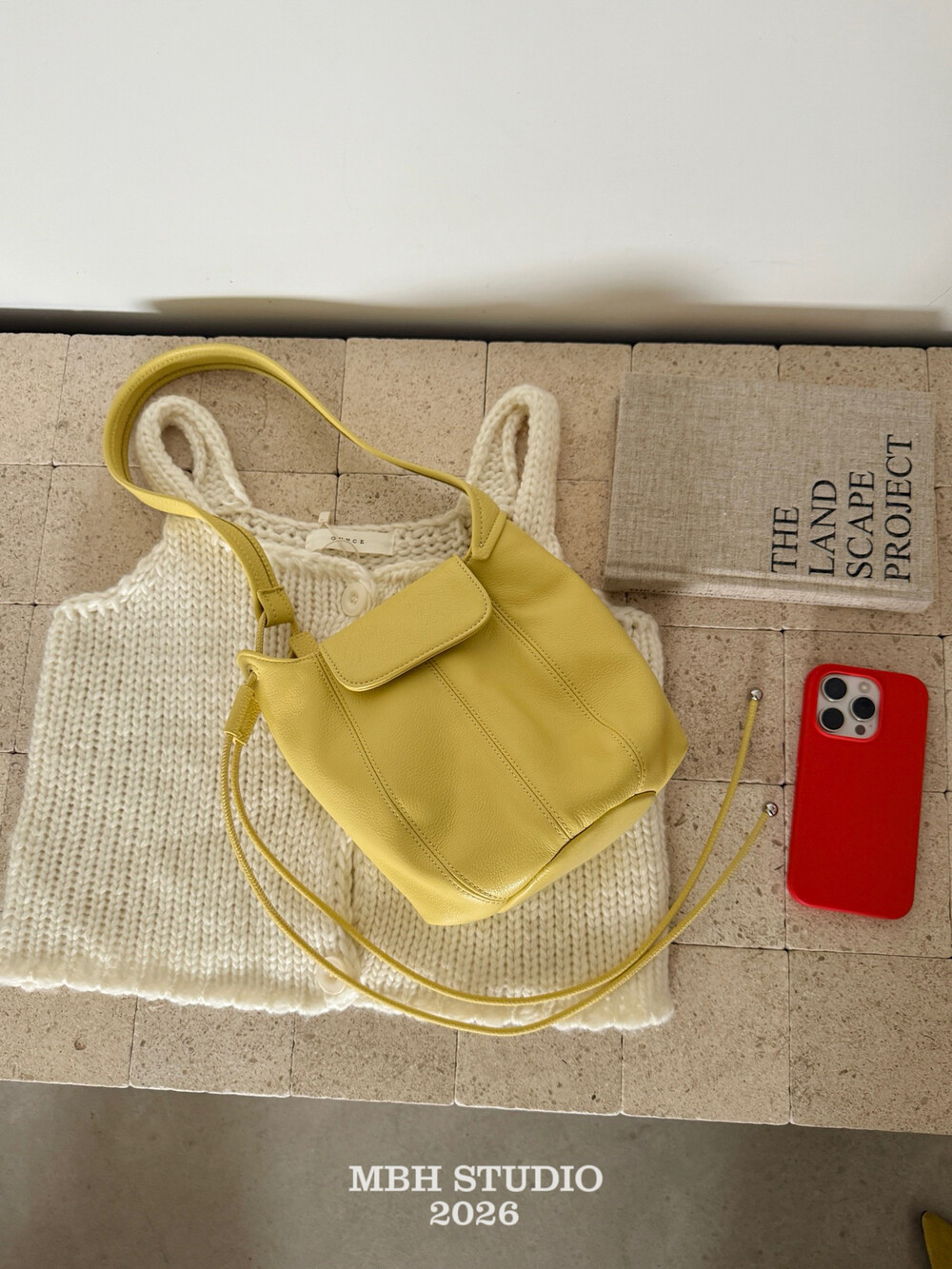 MBH Summer Candy Pumpkin Top-Grain Leather Grainy Half-Moon Crossbody Shoulder Bag - Image 4